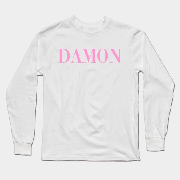 Damon - Pose - Pink Long Sleeve T-Shirt by deanbeckton